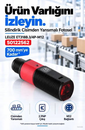 Leuze ET318B.3/4P-M12 enerjik cisimden yansımalı fotosel 50122562