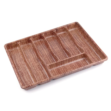 BÜYÜK - AHŞAP RENK - 7 BÖLMELİ ÇEKMECE İÇİ KAŞIKLIK 50X37CM (2)