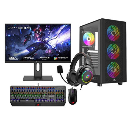LYSERG PB A600B RGB Kasa Amd Ryzen 5 8400F 16 GB Ram 500 GB SSD Asus Dual RTX 4060 W11 + Full Set