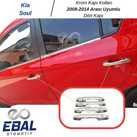 Kia Soul Krom Kapı Kolu 4 Kapı 2009-2014 Arası Uyumlu P. Çelik