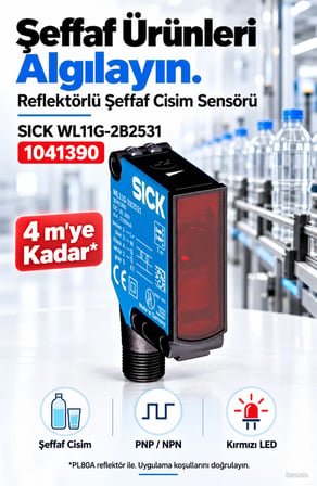 SICK WL11G-2B2531 reflektörlü lazer fotosel 1041390