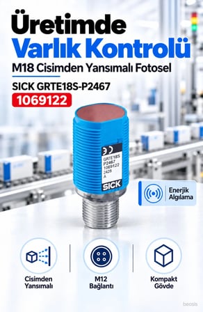 SICK GRTE18S-P2467 silindirik cisimden yansımalı fotosel 1069122