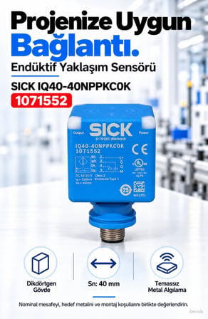 SICK IQ40-40NPPKC0K dikdörtgen endüktif yaklaşım sensörü 1071552