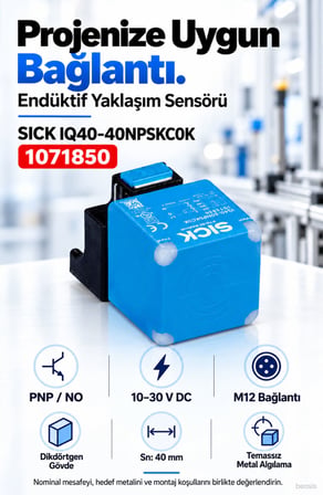 SICK IQ40-40NPSKC0K dikdörtgen endüktif yaklaşım sensörü 1071850