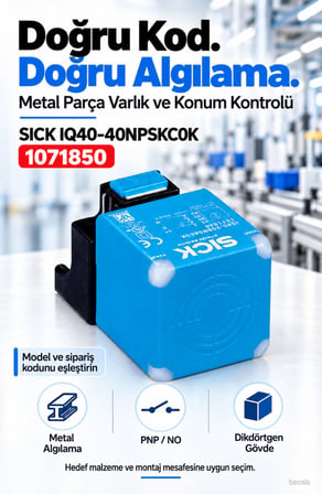 SICK IQ40-40NPSKC0K dikdörtgen endüktif yaklaşım sensörü 1071850