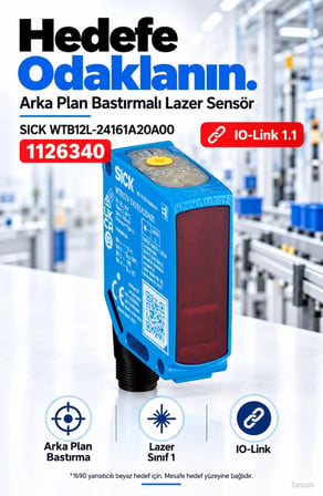 SICK WTB12L-24161A20A00 arka plan bastırmalı lazer fotosel 1126340