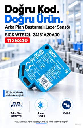SICK WTB12L-24161A20A00 arka plan bastırmalı lazer fotosel 1126340