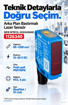 SICK WTB12L-24161A20A00 arka plan bastırmalı lazer fotosel 1126340