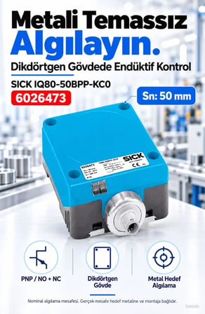 SICK IQ80-50BPP-KC0 dikdörtgen endüktif yaklaşım sensörü 6026473