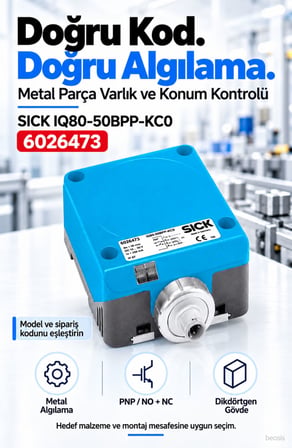 SICK IQ80-50BPP-KC0 dikdörtgen endüktif yaklaşım sensörü 6026473