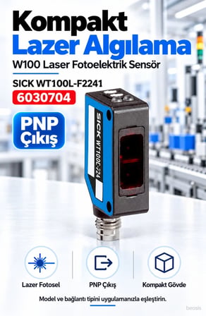 SICK WT100L-F2241 lazer cisimden yansımalı fotosel 6030704