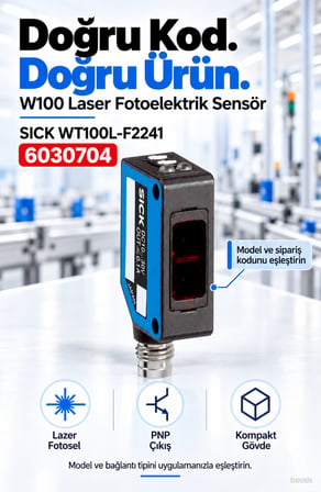 SICK WT100L-F2241 lazer cisimden yansımalı fotosel 6030704