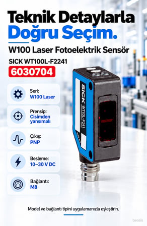 SICK WT100L-F2241 lazer cisimden yansımalı fotosel 6030704