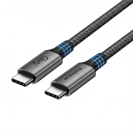 USB 4.0 V2.0, 80GBPS USB C Veri Kablosu, 240W USB C Şarj Kablosu, 8K@60hz 4K@240Hz 2K@360Hz Thunderbolt 5 Görüntü Kablosu, MacBook, Monitör, Docking İstasyonu, iPhone ile Uyumlu - 1 Metre
