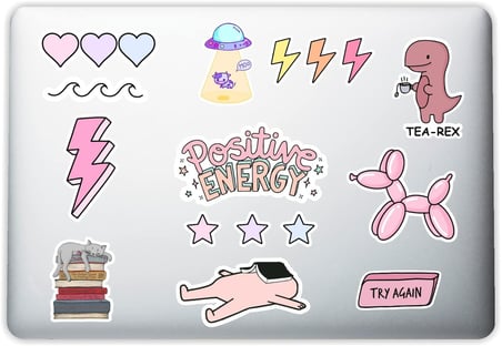 Pink Pembe Temalı Laptop Notebook Tablet Telefon Sticker Set 004