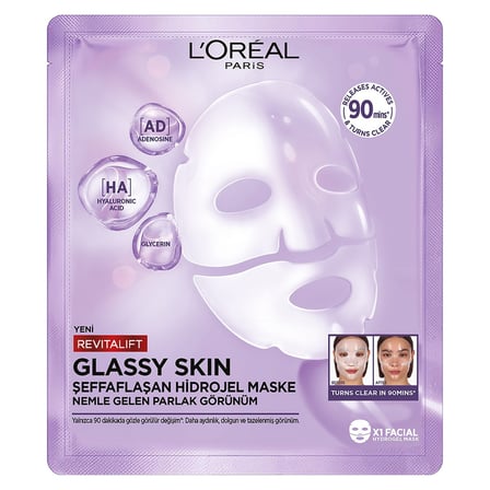 5 Adet L’Oréal Paris Revitalift Glassy Skin Şeffaflaşan Hidrojel Maske