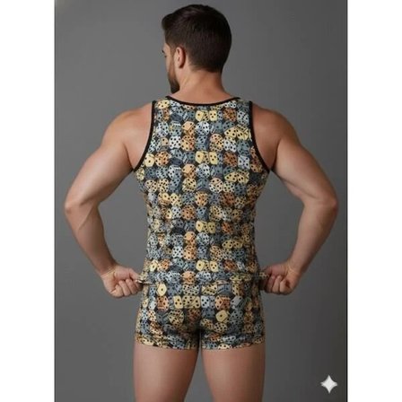 Modi Green Erkek Desenli Tank Top Boxer Takımı
