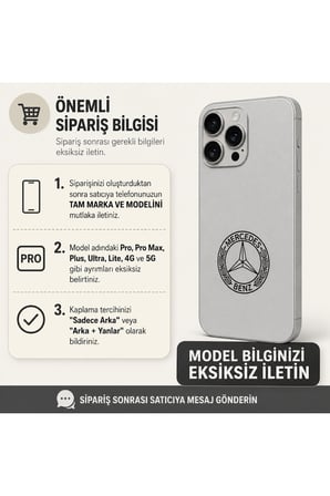 Gümüş Mercedes — Tüm Telefonlara Uyumlu Kaplama | Sipariş Sonrası Marka ve Modelinizi İletiniz