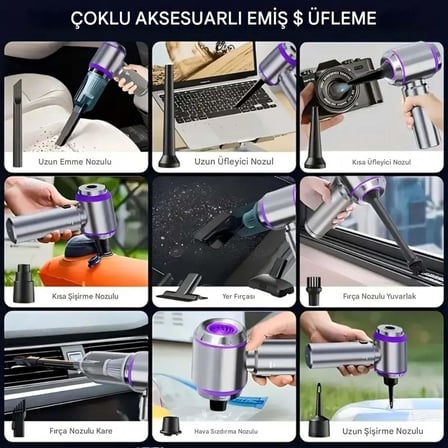® Kablosuz Güçlü Araç Süpürgesi ve Hava Üfleyici | 20000Pa Turbo Vakum Gücü | 3 Kademeli Fırçasız Motor | Şarjlı Mini El Süpürgesi | HEPA Filtreli Oto Süpürgesi | Ev Ofis Araba Temizlik Makinesi |
