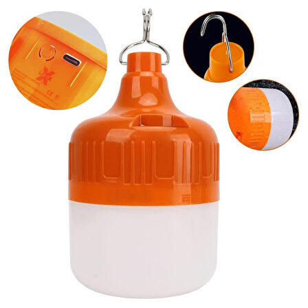 Ayt Ledx LN-OR100G 20 Watt Type-c Şarjlı Taşınabilir Asma Kancalı Kamp Çadır Lambası Led Aydınlatma 1200mAh 3 Modlu
