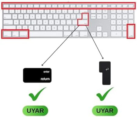 Magic Keyboard A1243 uyumlu klavye koruyucu Türkçe Q baskılı US UK İngilizce enter tipi uyumlu ince mat TPU silikon kaplama kolay tak çıkar yıkanabilir Siyah