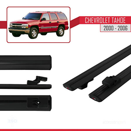 Chevrolet Tahoe 2000-2006 Arası ile Uyumlu BASIC Model Ara Atkı Tavan Barı Siyah 2 Adet
