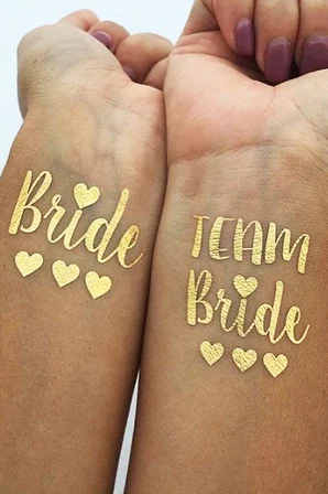 Bride To Be Gold Altın Renk Geçici Dövme 1 Bride 5 Team Bride Bekarlığa Veda Partisi