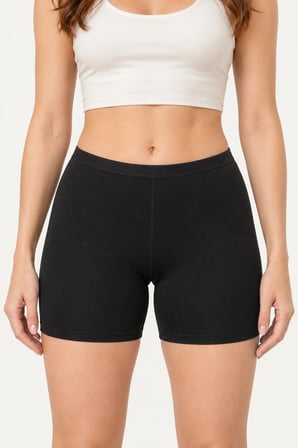 Loule Kadın 2'li Pamuk Modal Esnek Biker Şort Tayt Kısa Boy Günlük