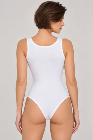 Loule Kadın 3'lü Geniş Askılı Pamuklu U Yaka Alttan Kancalı Body Esnek Basic