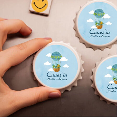 Kişiye Özel Bebek Mevlüt Hatırası Açacak Magnet 10 adet