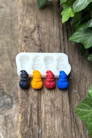 3D Kardan Adam Mini Dörtlü Mum Kalıbı (Silikon)