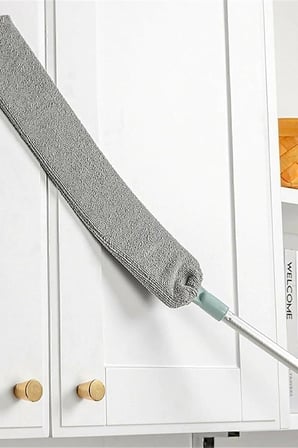 Venga Mikrofiber Başlıklı Girintili Yüzey Dip Köşe Raf Temizleme Mopu Toz Alma Fırçası