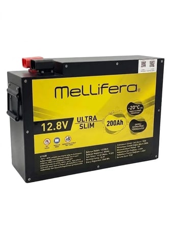 Mellifera Ultra Sli̇M 12V 200A 2560W/H Premium Lifepo4 Akü