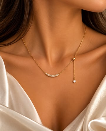 Bilfa Işıltı Çiçeği Lariat Kolye