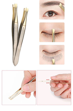 Gold Altın Cımbız Profesyonel Yassı Uç Kaydırmaz