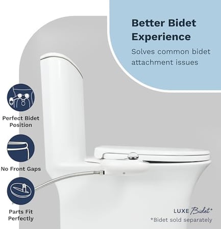 LUXE Bidet Luxe TS1008E Yavaş Kapanan, Hızlı Çıkarma Menteşeli ve Kaymaz Tamponlu Uzun Rahat Oturaklı Klozet Kapağı (Beyaz)