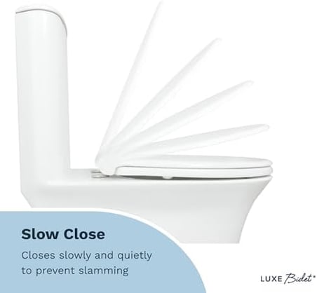 LUXE Bidet Luxe TS1008E Yavaş Kapanan, Hızlı Çıkarma Menteşeli ve Kaymaz Tamponlu Uzun Rahat Oturaklı Klozet Kapağı (Beyaz)