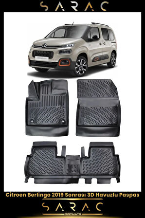 Citroen Berlingo 2024 Model Araca Özel 3d Havuzlu Paspas