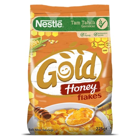 5 Adet Nestle Gold Honey Flakes Ballı Mısır Gevreği 225 G