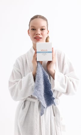 Süper Esnek Mavi Banyo Lifi Tüm Cilt Tiplerine Uygun Duş Lifi Unisex 20x30 Cm