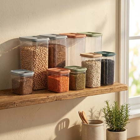Şeffaf Erzak Kabı Kapağı Süzgülü Saklama ve Düzenleme Kabı Plastik Gıda Saklama Kabı Bakliyat Makarna Un Şeker Saklama Kutusu 1 Adet (ASORTİ RENK) (1,6 Litree)