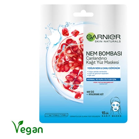 4 Adet Garnier Nem Bombası Canlandırıcı Kağıt Yüz Maskesi