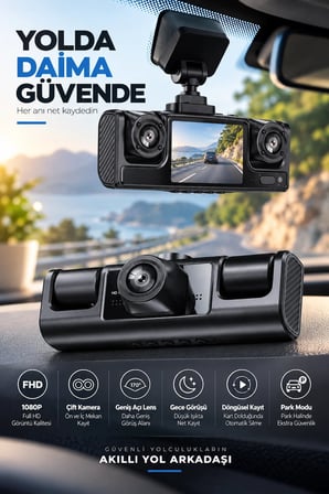 Çift Kameralı 1080P Full HD Araç Kayıt Kamerası