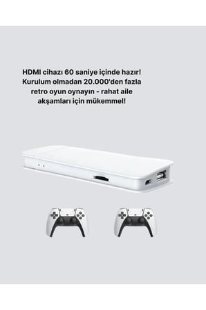 HDMI ve Kablosuz Kontrolcülü 20.000 Oyunlu Retro Oyun Konsolu