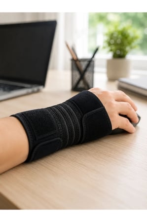 Metal Destekli El Bilek Ateli Ayarlanabilir Bantlı Bileklik Başparmak Açık