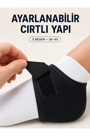 S Beden Cırtlı Topuk Çorabı Ayarlanabilir Topuk ve Ayak Bileği Destekleyici