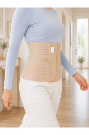 Kadın Abdominal Korse 26 cm Karın ve Bel Bölgesi 4 Kademeli Ayarlanabilir Korse