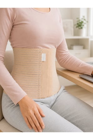 Kadın Abdominal Korse 26 cm Karın ve Bel Bölgesi 4 Kademeli Ayarlanabilir Korse