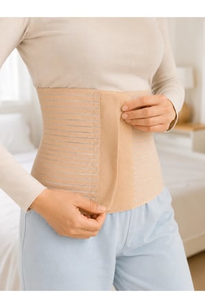 Kadın Abdominal Korse 26 cm Karın ve Bel Bölgesi 4 Kademeli Ayarlanabilir Korse