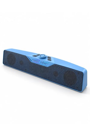 Monitör Altı Kullanıma Uygun RGB Işıklı Bluetooth Soundbar Hoparlör 1500 mAh Mavi